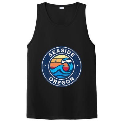 Seaside Oregon Or Vintage Nautical Waves PosiCharge Competitor Tank