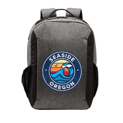 Seaside Oregon Or Vintage Nautical Waves Vector Backpack