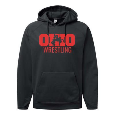 State Of Ohio Wrestling Freestyle Wrestler Gear Sports Performance Fleece Hoodie