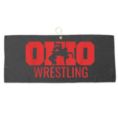 State Of Ohio Wrestling Freestyle Wrestler Gear Sports Large Microfiber Waffle Golf Towel