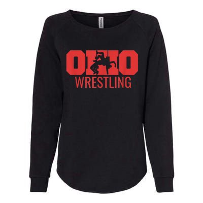 State Of Ohio Wrestling Freestyle Wrestler Gear Sports Womens California Wash Sweatshirt