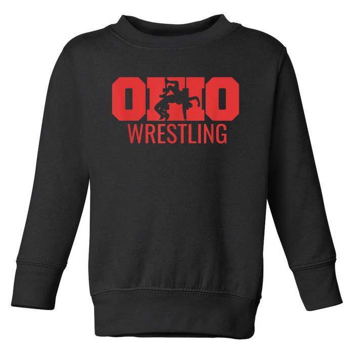 State Of Ohio Wrestling Freestyle Wrestler Gear Sports Toddler Sweatshirt