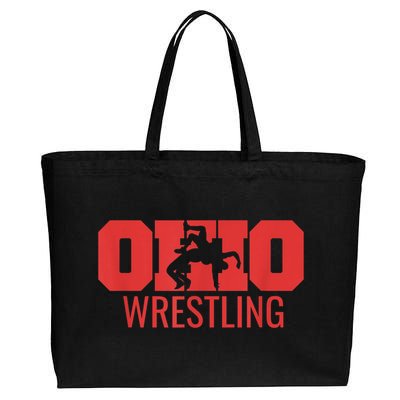 State Of Ohio Wrestling Freestyle Wrestler Gear Sports Cotton Canvas Jumbo Tote