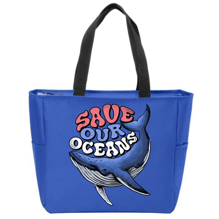 Save Our Oceans Conservation Save The Ocean Blue Whale Gift Zip Tote Bag