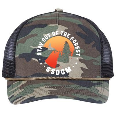 Stay Out Of The Forest Camping Hiking Nature Lover Vintage Gift Retro Rope Trucker Hat Cap