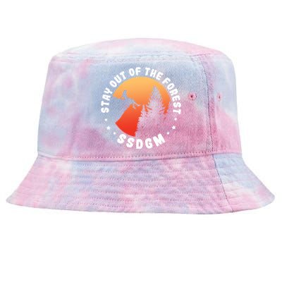 Stay Out Of The Forest Camping Hiking Nature Lover Vintage Gift Tie-Dyed Bucket Hat