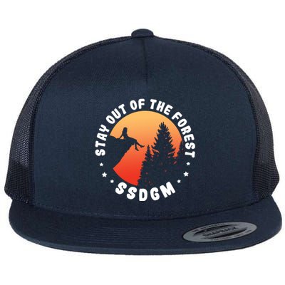 Stay Out Of The Forest Camping Hiking Nature Lover Vintage Gift Flat Bill Trucker Hat