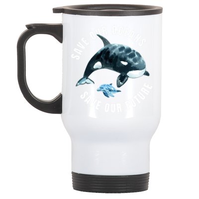 Save Our Oceans Dolphin Dolphin Pro Environt Nature Earth Gift Stainless Steel Travel Mug