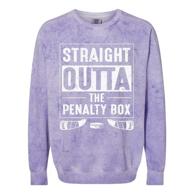 Straight Out Of Penalty Box Ice Hockey Lovers Colorblast Crewneck Sweatshirt