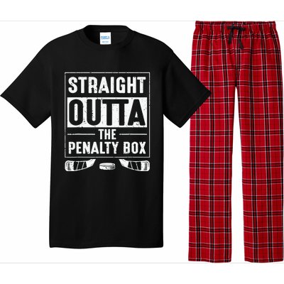 Straight Out Of Penalty Box Ice Hockey Lovers Pajama Set