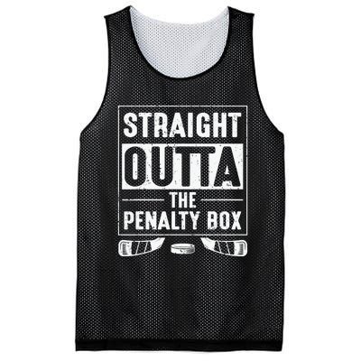 Straight Out Of Penalty Box Ice Hockey Lovers Mesh Reversible Basketball Jersey Tank