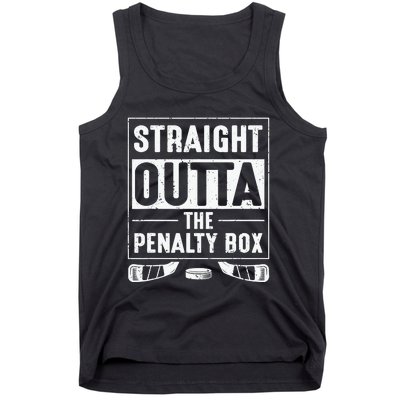 Straight Out Of Penalty Box Ice Hockey Lovers Tank Top