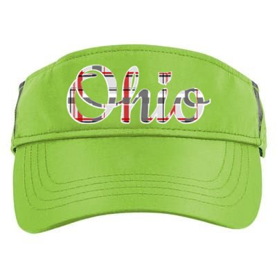 State Of Ohio Ohioan Pride Trendy Plaid Script Texgift Adult Drive Performance Visor