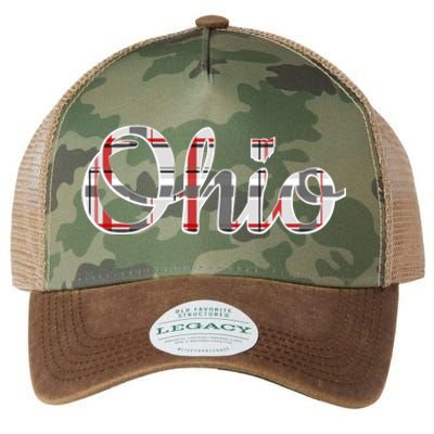 State Of Ohio Ohioan Pride Trendy Plaid Script Texgift Legacy Tie Dye Trucker Hat