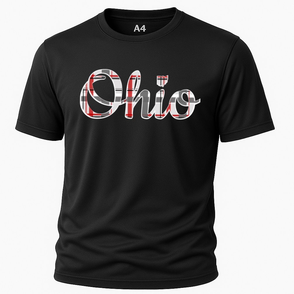 State Of Ohio Ohioan Pride Trendy Plaid Script Texgift Performance Shirt