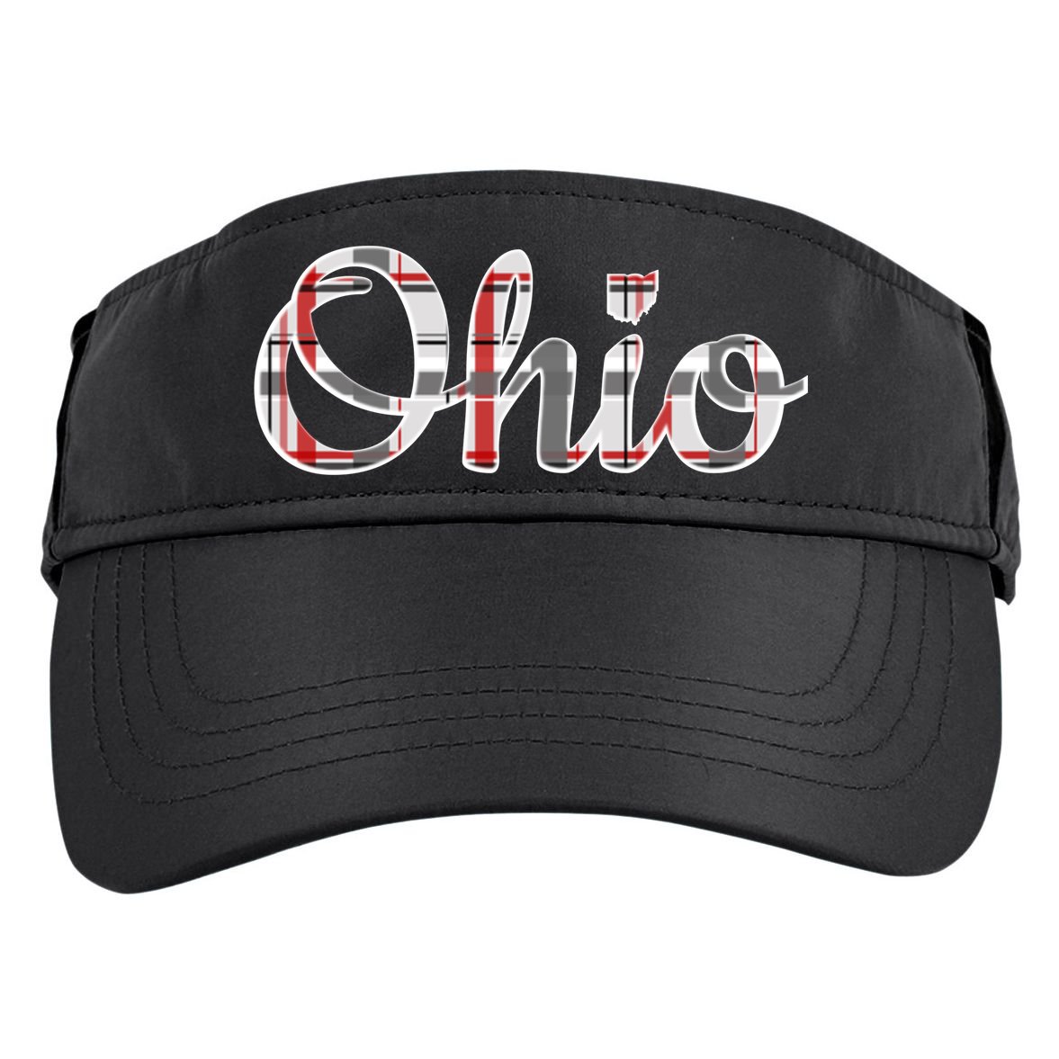 State Of Ohio Ohioan Pride Trendy Plaid Script Texgift Adult Drive Performance Visor