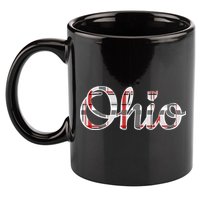 State Of Ohio Ohioan Pride Trendy Plaid Script Texgift 11oz C Handle Ceramic Mug