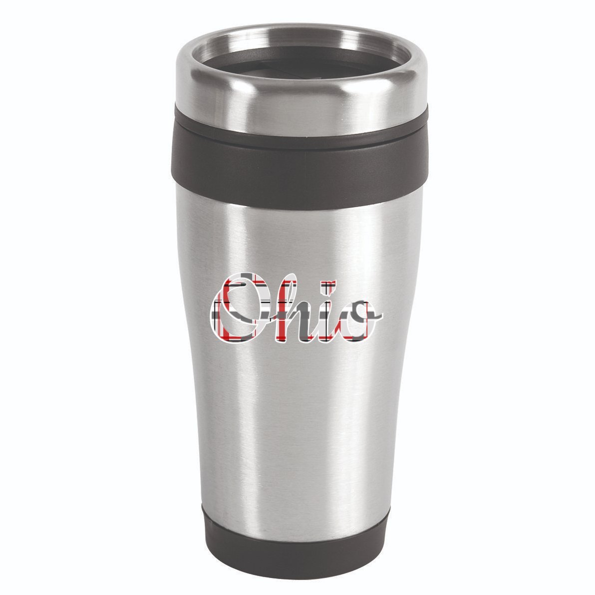 State Of Ohio Ohioan Pride Trendy Plaid Script Texgift 16oz Travel Tumbler