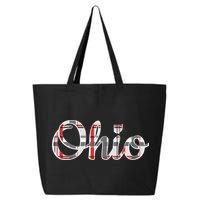 State Of Ohio Ohioan Pride Trendy Plaid Script Texgift 25L Jumbo Tote