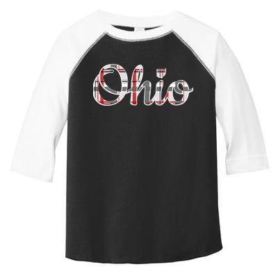 State Of Ohio Ohioan Pride Trendy Plaid Script Texgift Toddler Fine Jersey T-Shirt