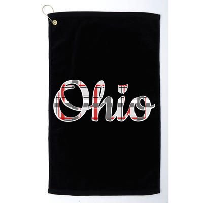 State Of Ohio Ohioan Pride Trendy Plaid Script Texgift Golf Towel
