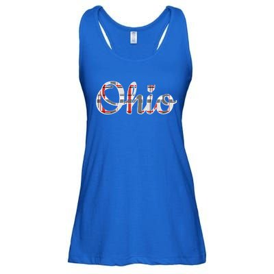 State Of Ohio Ohioan Pride Trendy Plaid Script Texgift Ladies Essential Flowy Tank