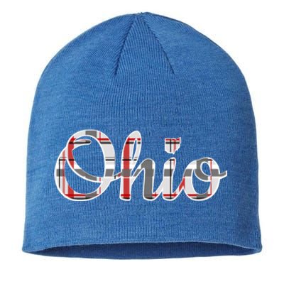 State Of Ohio Ohioan Pride Trendy Plaid Script Texgift Sustainable Beanie