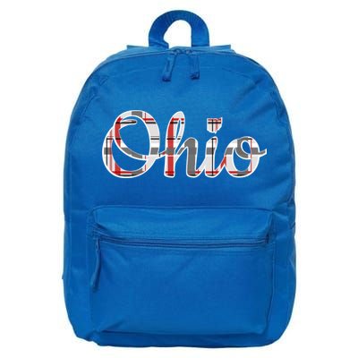 State Of Ohio Ohioan Pride Trendy Plaid Script Texgift 16 in Basic Backpack