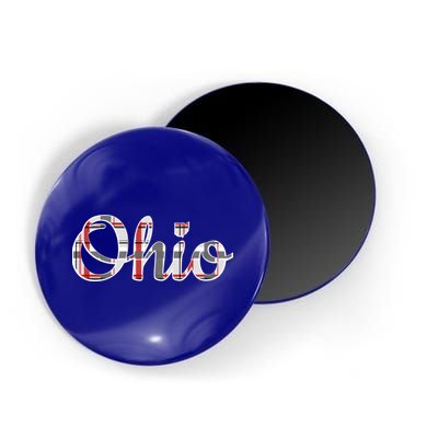 State Of Ohio Ohioan Pride Trendy Plaid Script Texgift Magnet