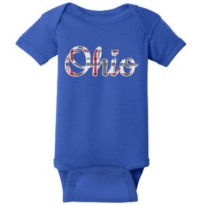 State Of Ohio Ohioan Pride Trendy Plaid Script Texgift Baby Bodysuit