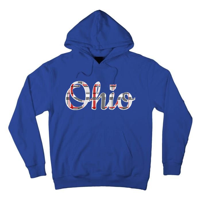 State Of Ohio Ohioan Pride Trendy Plaid Script Texgift Tall Hoodie