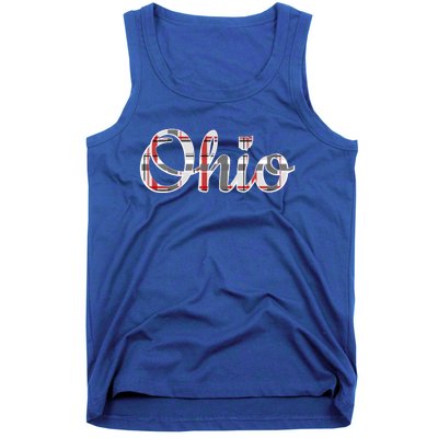 State Of Ohio Ohioan Pride Trendy Plaid Script Texgift Tank Top