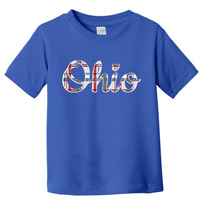 State Of Ohio Ohioan Pride Trendy Plaid Script Texgift Toddler T-Shirt