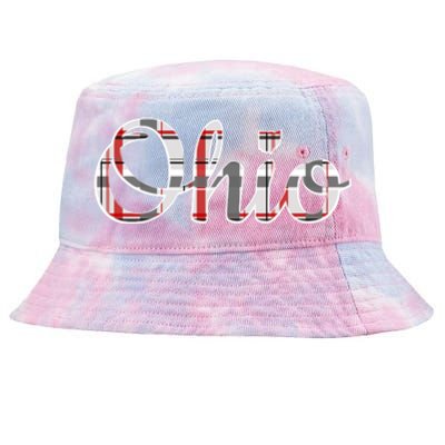 State Of Ohio Ohioan Pride Trendy Plaid Script Texgift Tie-Dyed Bucket Hat