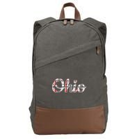 State Of Ohio Ohioan Pride Trendy Plaid Script Texgift Cotton Canvas Backpack