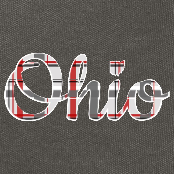 State Of Ohio Ohioan Pride Trendy Plaid Script Texgift Cotton Canvas Backpack
