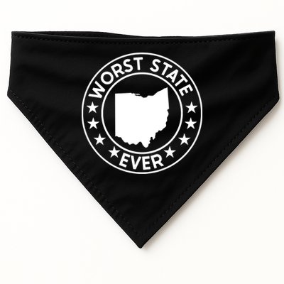State Of Ohio Home State Lover Worst State Ever USA-Made Doggie Bandana
