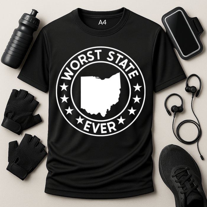 State Of Ohio Home State Lover Worst State Ever Cooling Performance Crew T-Shirt