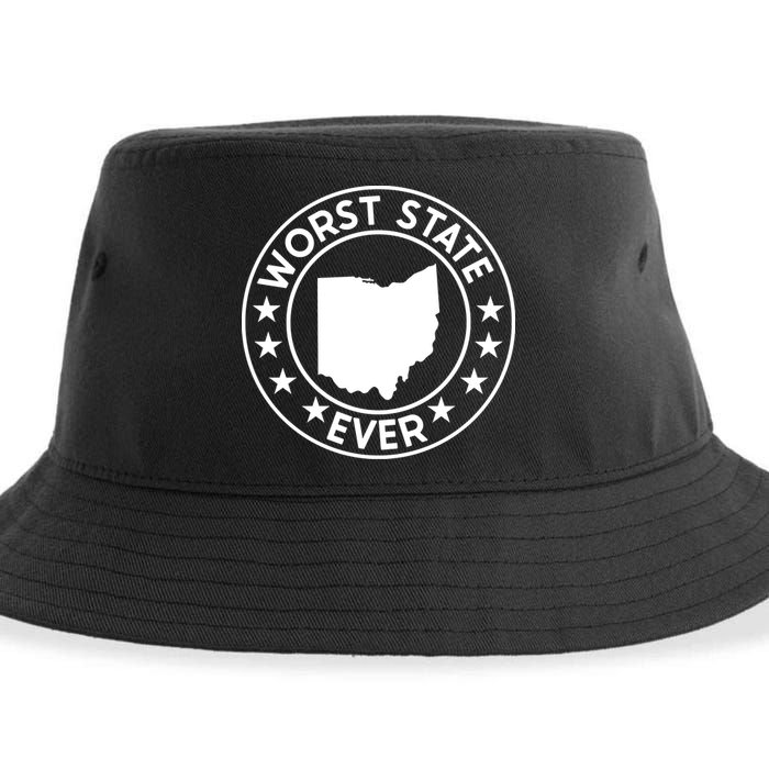 State Of Ohio Home State Lover Worst State Ever Sustainable Bucket Hat