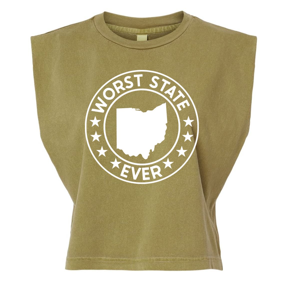 State Of Ohio Home State Lover Worst State Ever Garment-Dyed Women's Muscle Tee