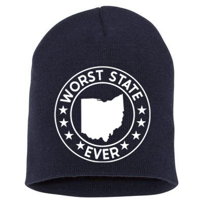 State Of Ohio Home State Lover Worst State Ever Short Acrylic Beanie