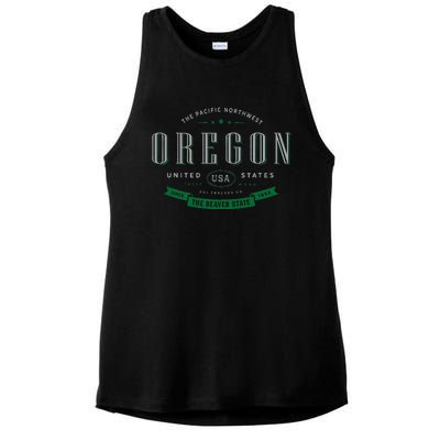 State Of Oregon Ladies PosiCharge Tri-Blend Wicking Tank