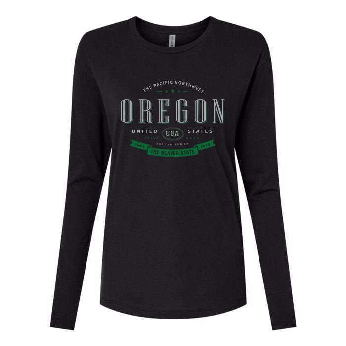 State Of Oregon Womens Cotton Relaxed Long Sleeve T-Shirt