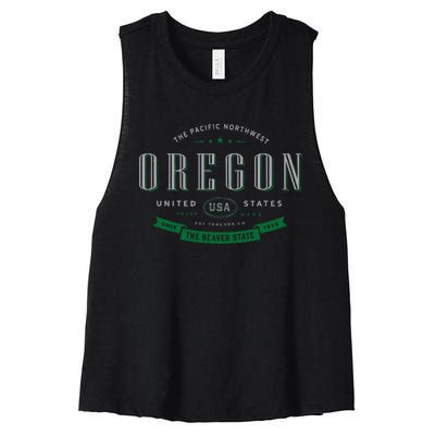 State Of Oregon Women's Racerback Cropped Tank