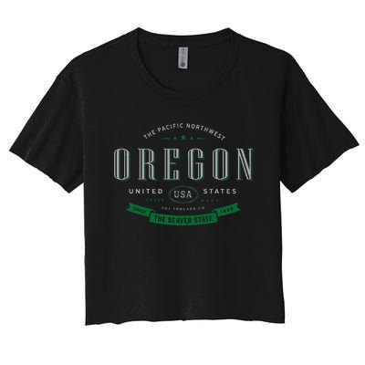 State Of Oregon Women's Crop Top Tee