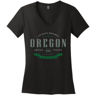 State Of Oregon Women's V-Neck T-Shirt