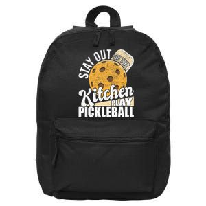 Stay Out Of The Kitchen Play Pickleball Paddleball Lover 16 in Basic Backpack