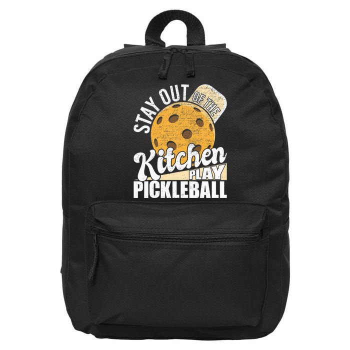 Stay Out Of The Kitchen Play Pickleball Paddleball Lover 16 in Basic Backpack