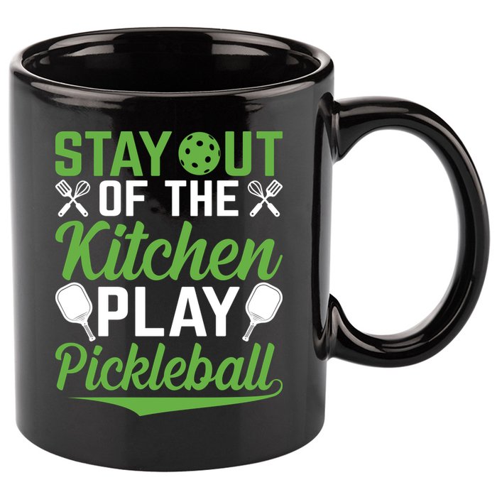 Stay Out Of The Kitchen Play Pickleball 11oz C Handle Ceramic Mug