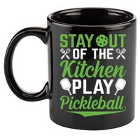 Stay Out Of The Kitchen Play Pickleball 11oz C Handle Ceramic Mug